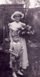 Cousins Barbara and David  dressed for a wedding - 1934